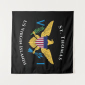 US Jungfrau Islands Flag St. Thomas USVI Tropical Wandteppich (Vorderseite (Horizontal))