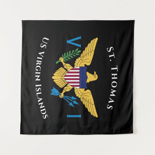 US Jungfrau Islands Flag St. Thomas USVI Tropical Wandteppich (Vorderseite (Horizontal))