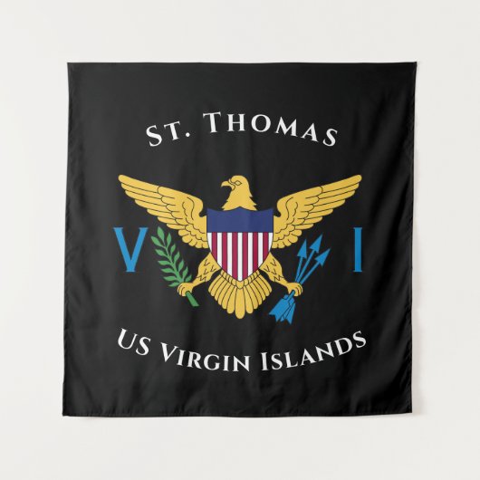 US Jungfrau Islands Flag St. Thomas USVI Tropical Wandteppich (Vorderseite)