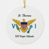 US Jungfrau Islands Flag St. Thomas USVI Weihnacht Keramik Ornament (Vorne)