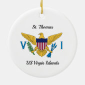 US Jungfrau Islands Flag St. Thomas USVI Weihnacht Keramik Ornament (Hinten)