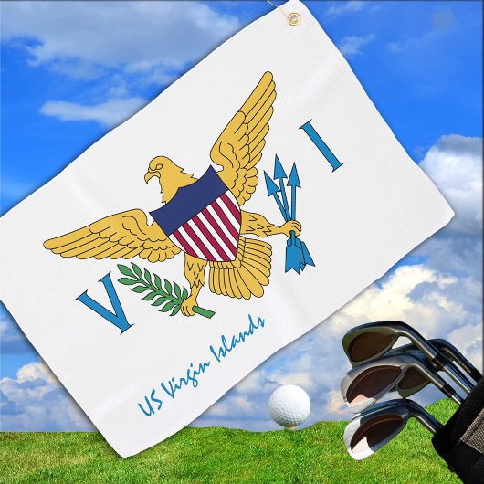 US Jungfrau Islands Flag & Staat USA golf / sport  Golfhandtuch