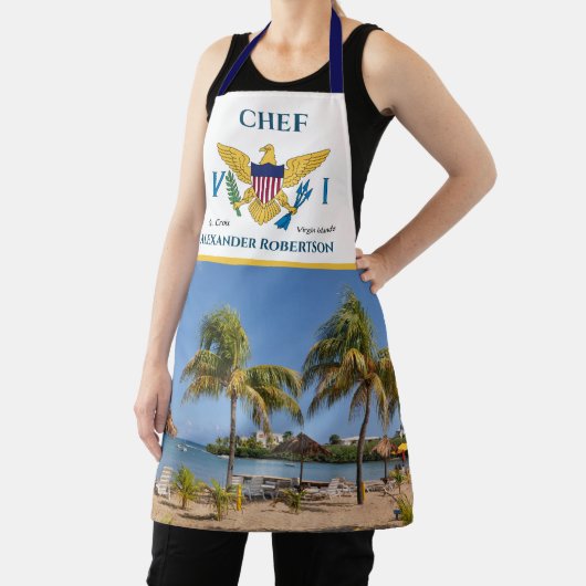 US Jungfrau Islands Flag USVI St Croix Beach Custo Schürze (InSitu)