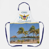 US Jungfrau Islands Flag USVI St Croix Beach Custo Schürze (Vorderseite)