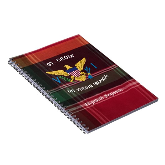 US Jungfrau Islands Flag USVI St. Croix Madras Notizblock (Rechte Seite)