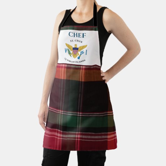 US Jungfrau Islands Flag USVI St. Croix Madras Schürze (InSitu)