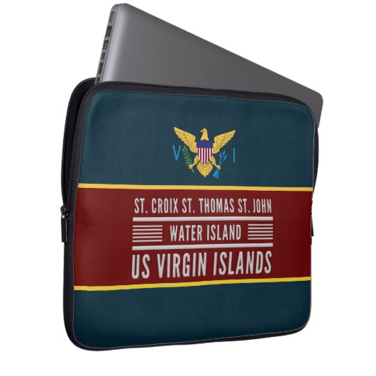 US Jungfrau Islands Flag USVI St. Croix St. Thomas Laptopschutzhülle (Vorne Rechts)