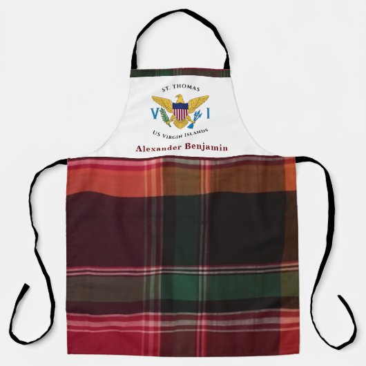 US Jungfrau Islands Flag USVI St. Thomas Madras Schürze (Vorderseite)