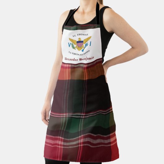 US Jungfrau Islands Flag USVI St. Thomas Madras Schürze (InSitu)