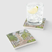 US Jungfrau Islands St. Croix Caribbean Palm Trees Steinuntersetzer (Seitenansicht)