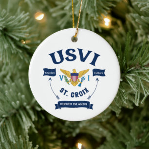 US Jungfrau Islands St Croix Crucian USVI Keramik Ornament