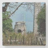 US Jungfrau Islands St Croix Sugar Mill USVI Custo Steinuntersetzer (Vorderseite)