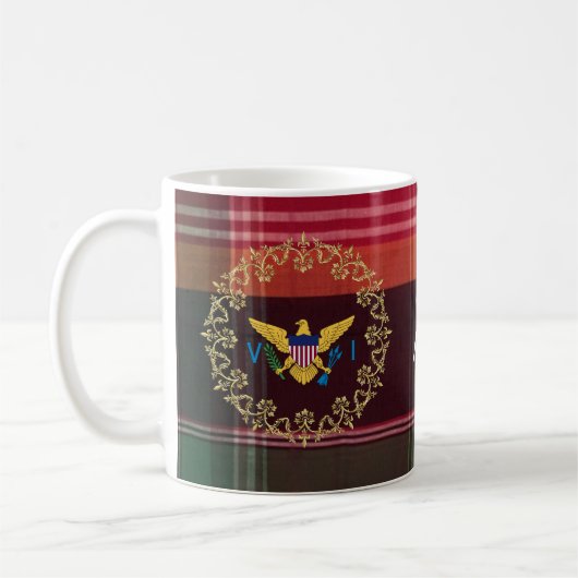 US Jungfrau Islands St Croix USVI Madras Custom Kaffeetasse (Links)