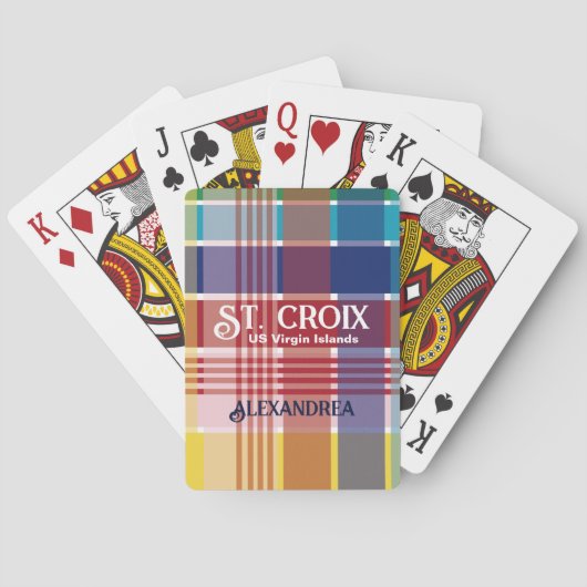 US Jungfrau Islands St Croix USVI Madras Custom Spielkarten (Rückseite)