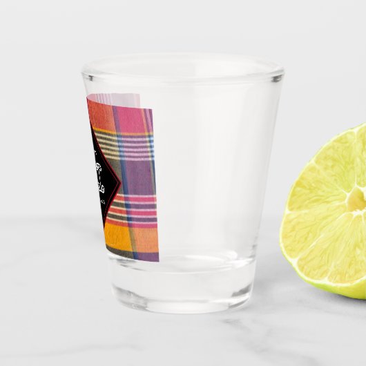 US Jungfrau Islands St. Croix USVI Madras Muster Schnapsglas (Rechts)