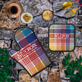 US Jungfrau Islands St. Croix USVI Madras Ofenhandschuh