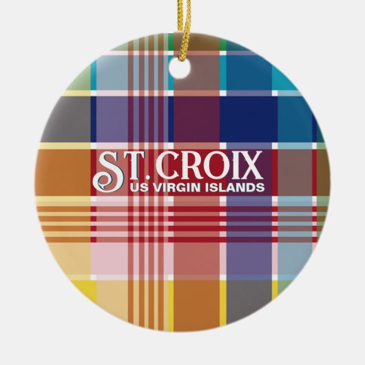 US Jungfrau Islands St. Croix USVI Madras Weihnach Keramik Ornament (Vorne)