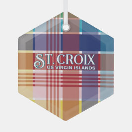 US Jungfrau Islands St. Croix USVI Madras Weihnach Ornament Aus Glas