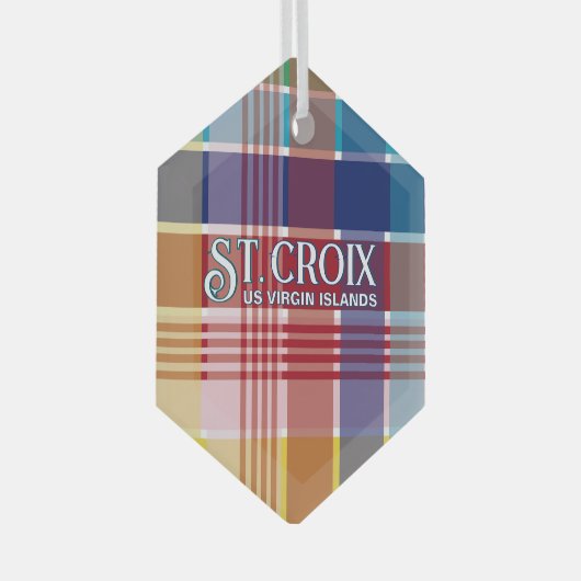 US Jungfrau Islands St. Croix USVI Madras Weihnach Ornament Aus Glas (Vorderseite Rechts)