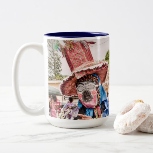 US Jungfrau Islands St. Croix USVI Masqueraders Zweifarbige Tasse (Mit Donut)