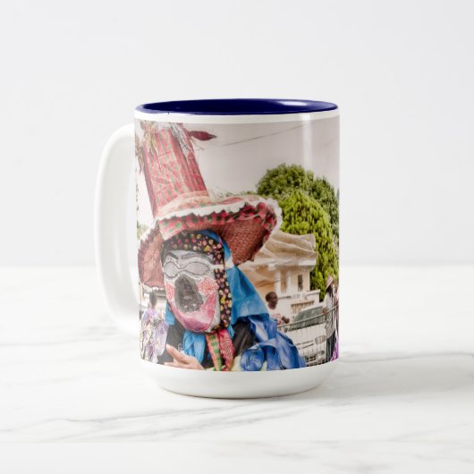 US Jungfrau Islands St. Croix USVI Masqueraders Zweifarbige Tasse (Vorderseite Links)