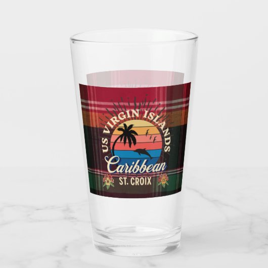 US Jungfrau Islands St. Croix USVI Tropical Madras Glas (Rückseite)