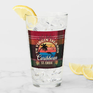 US Jungfrau Islands St. Croix USVI Tropical Madras Glas