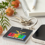 US Jungfrau Islands St. Croix USVI Tropical Schlüsselanhänger (Vorderseite rechts)