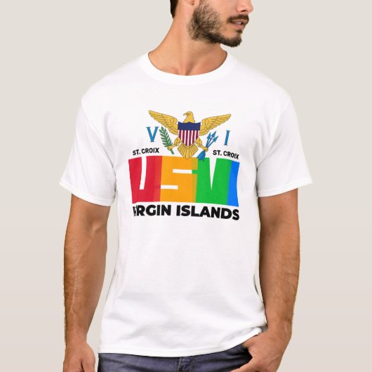 US Jungfrau Islands St. Croix USVI Tropical T-Shirt (Vorderseite)