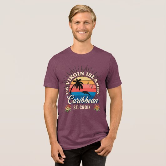 US Jungfrau Islands St. Croix USVI Tropical Tri-Blend Shirt (Vorderseite voll)