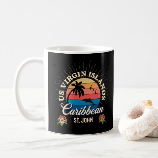 US Jungfrau Islands St John USVI Sunset Personaliz Kaffeetasse (Mit Donut)