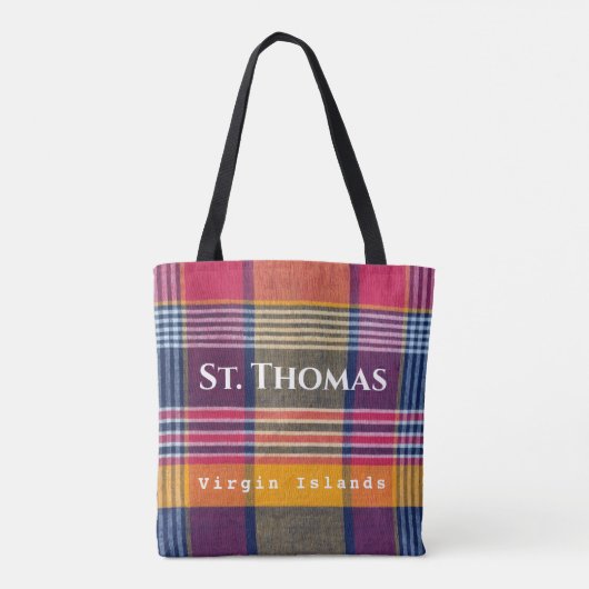US Jungfrau Islands St. Thomas USVI Madras Pattern Tasche (Rückseite)