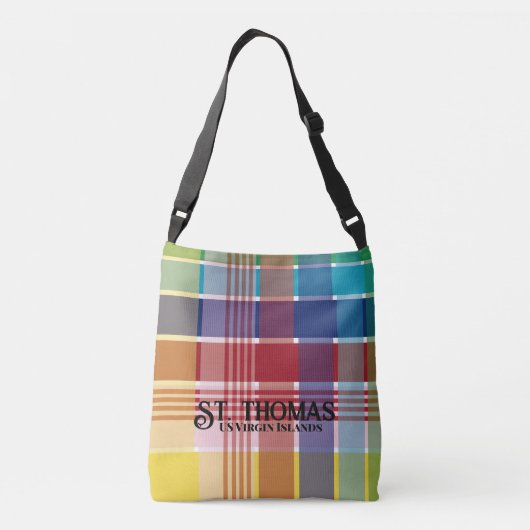 US Jungfrau Islands St. Thomas USVI Madras Tragetaschen Mit Langen Trägern (Rückseite)