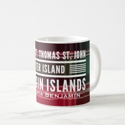 US Jungfrau Islands USVI Caribbean Madras Custom Kaffeetasse (VorderseiteRechts)