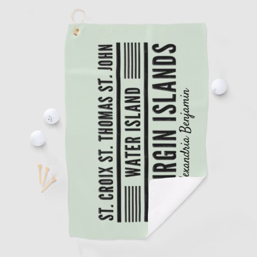US Jungfrau Islands USVI Karibik Persönliche Bezie Golfhandtuch (Insitu)