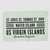 US Jungfrau Islands USVI Karibik Persönliche Bezie Golfhandtuch (Horizontal)