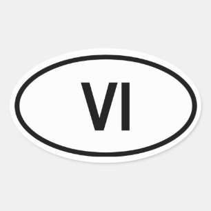 US-Jungfrau "VI" Ovaler Aufkleber