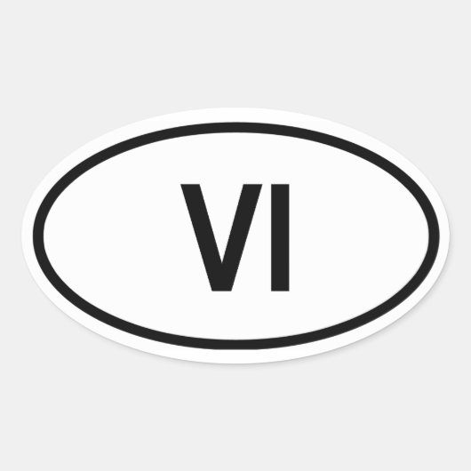 US-Jungfrau "VI" Ovaler Aufkleber (Vorderseite)