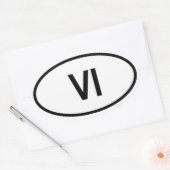 US-Jungfrau "VI" Ovaler Aufkleber (Umschlag)