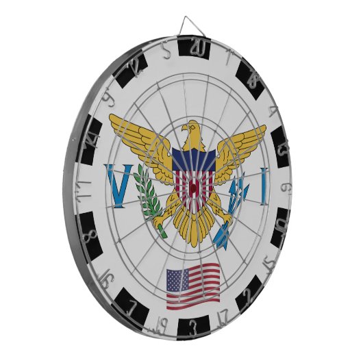 US-Jungfrauen Dartboard & Flag / Spielbrett Dartscheibe (Vorderseite Links)
