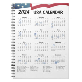 US-Kalender 2024 Notizblock