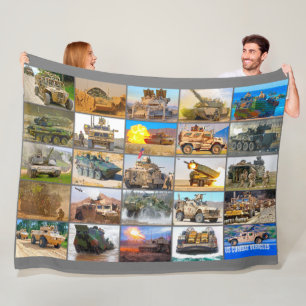 US-KAMPFFAHRZEUGE "MONTAGE" FLEECEDECKE