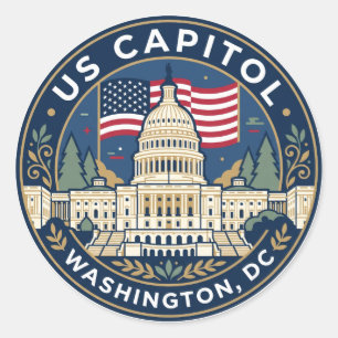 US-Kapitolsbezirk District of Columbia Runder Aufkleber