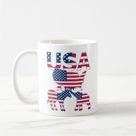 US-Karte Donkey Elephant auf Flag Politische Wahle Kaffeetasse