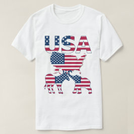 US-Karte Donkey Elephant auf Flag Politische Wahle T-Shirt