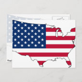US-Karte, Flagge der Vereinigten Staaten Postkarte (Vorne/Hinten)