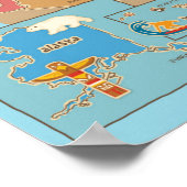 US-Karte für Kinder Poster (Ecke)