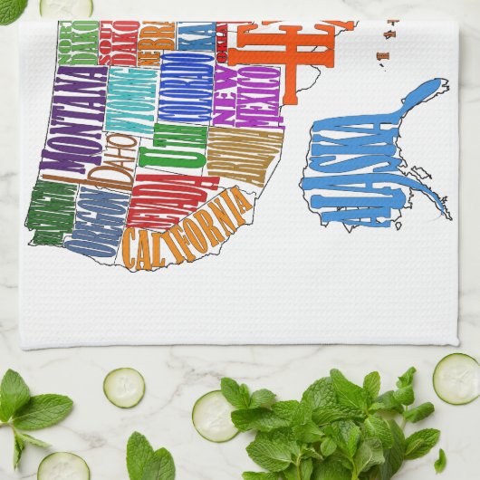 US-KARTE KÜCHENTUCH (Gefaltet)