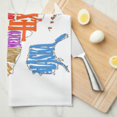 US-KARTE KÜCHENTUCH (Viertel Falte)