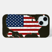 US-Karte mit amerikanischer Flagge Case-Mate iPhone Hülle (Rückseite (Horizontal))